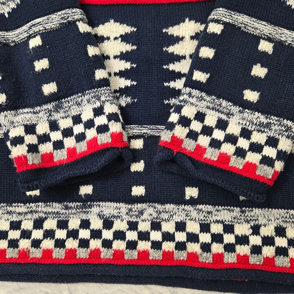 Vintage Liz Claiborne Liz & Co Sweater Navy Preppy Textured Geometric size small - Picture 9 of 12